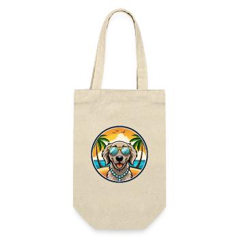 Flat Coated Retriever Dog Breed Cartoon Sunglasses - Gift Bag for Bottles - nature - Front
