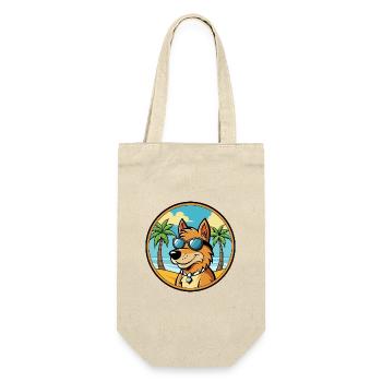 Frisian Pointing Dog Breed Cartoon Sunglass Beach - Gift Bag for Bottles - nature - Front