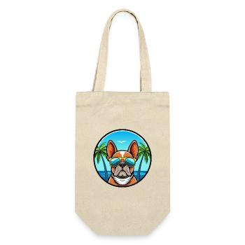 Bouledogue Français Race Dessin Animé Lunettes de Soleil Plage - Sac à bouteille - nature - Devant