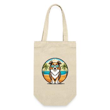 Berger anglais Chien Race Dessin Animé Lunettes De Soleil Plage - Sac à bouteille - nature - Devant
