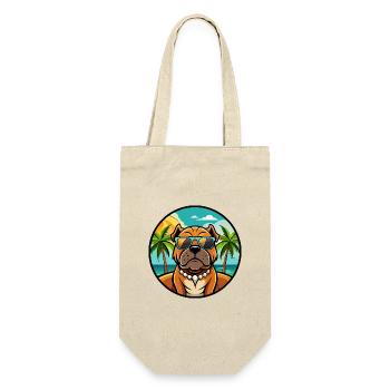Bordeauxdogge Hunderasse Cartoon Sonnenbrille Strand - Geschenkbeutel für Flaschen - Natur - Vorne