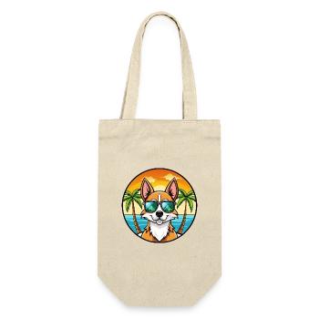 Chilenische Foxterrier Hunderasse Cartoon Sonnenbrille - Geschenkbeutel für Flaschen - Natur - Vorne