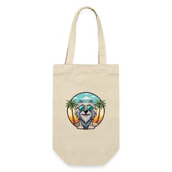 Bergamasco Chien de berger Race Dessin animé Lunettes de soleil Plage - Sac à bouteille - nature - Devant