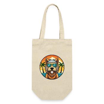 Briard Hunderasse Cartoon Sonnenbrille Strand - Geschenkbeutel für Flaschen - Natur - Vorne