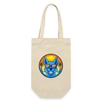 Blue Heeler Hunderasse Cartoon Sonnenbrille Strand - Geschenkbeutel für Flaschen - Natur - Vorne