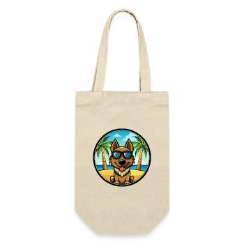 Black Tan Dog Breed Cartoon Sunglasses Beach - Gift Bag for Bottles - nature - Front