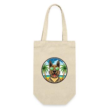 Belgian Shepherd Dog Breed Cartoon Sunglass Beach - Gift Bag for Bottles - nature - Front