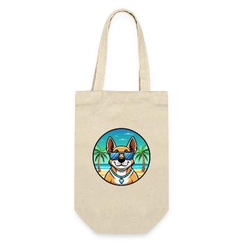Australian Cattle Dog Rasse Cartoon Sonnenbrille Strand - Geschenkbeutel für Flaschen - Natur - Vorne