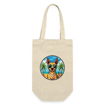 Andalusischer Windhund Rasse Cartoon Sonnenbrille Strand - Geschenkbeutel für Flaschen - Natur - Vorne