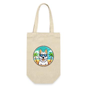 White Shepherd Dog Breed Cartoon Sunglasses Beach - Gift Bag for Bottles - nature - Front