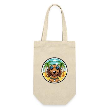 Teckel de Westphalie Race De Chien Dessin Animé Plage - Sac à bouteille - nature - Devant