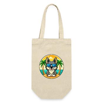 Schwedische Vallhund Hunderasse Cartoon Sonnenbrille Strand - Geschenkbeutel für Flaschen - Natur - Vorne