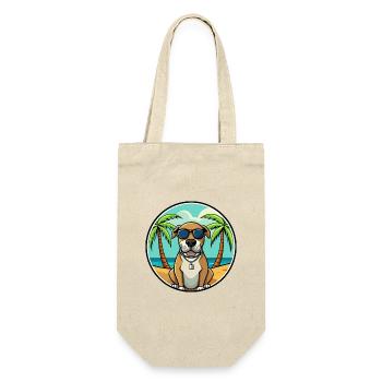 Spanische Dogge Hund Rasse Cartoon Sonnenbrille Strand - Geschenkbeutel für Flaschen - Natur - Vorne
