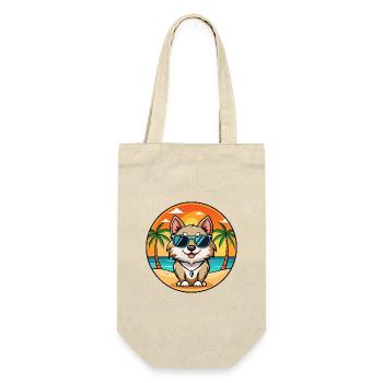 Schwedische Lapphund Hunderasse Cartoon Sonnenbrille Strand - Geschenkbeutel für Flaschen - Natur - Vorne