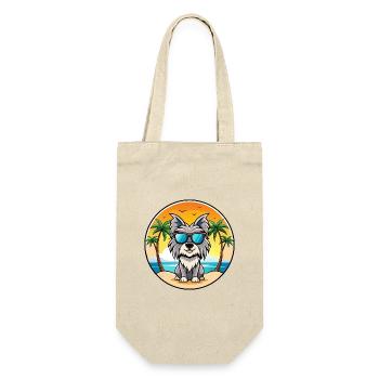 Skye Terrier Hunderasse Cartoon Sonnenbrille Strand - Geschenkbeutel für Flaschen - Natur - Vorne