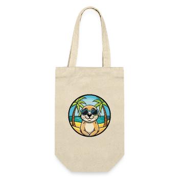 Seskar phoque chien race dessin animé lunettes de soleil plage - Sac à bouteille - nature - Devant