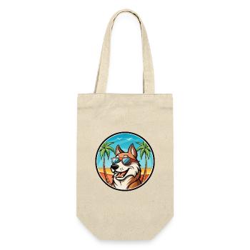 Russischer Jagdhund Rasse Cartoon Sonnenbrille Strand - Geschenkbeutel für Flaschen - Natur - Vorne