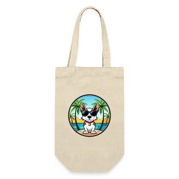 Rat Terrier Hund Rasse Cartoon Sonnenbrille Strand - Geschenkbeutel für Flaschen - Natur - Vorne