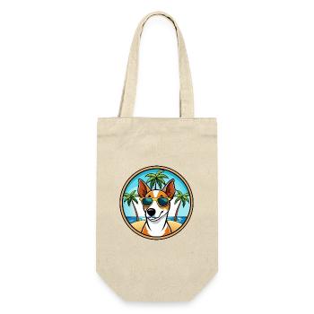 Glatte Foxterrier Hunderasse Cartoon Sonnenbrille - Geschenkbeutel für Flaschen - Natur - Vorne