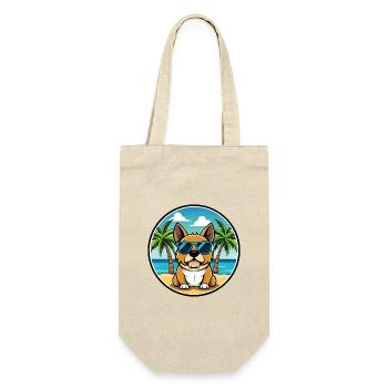 Perro De Presa Mallorquinische Hunderasse Cartoon Beach - Geschenkbeutel für Flaschen - Natur - Vorne