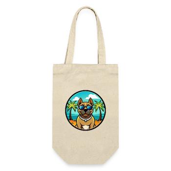 Perro De Presa Canario Hunderasse Cartoon Strand - Geschenkbeutel für Flaschen - Natur - Vorne
