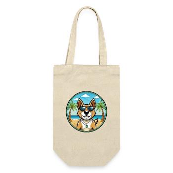 Teddy Roosevelt Terrier Race Chien Dessin Animé Plage - Sac à bouteille - nature - Devant