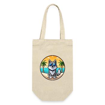 Norwegische Elchhunderasse Cartoon Sonnenbrille - Geschenkbeutel für Flaschen - Natur - Vorne
