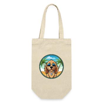 Norfolk Spaniel Hunderasse Cartoon Sonnenbrille Strand - Geschenkbeutel für Flaschen - Natur - Vorne