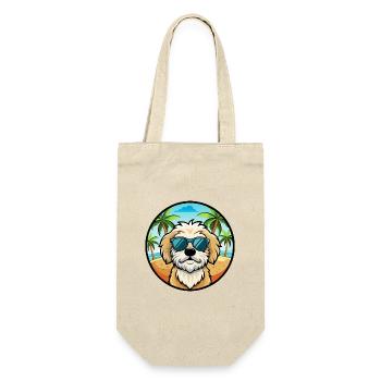 Maltipoo Hunderasse Cartoon Sonnenbrille Strand - Geschenkbeutel für Flaschen - Natur - Vorne
