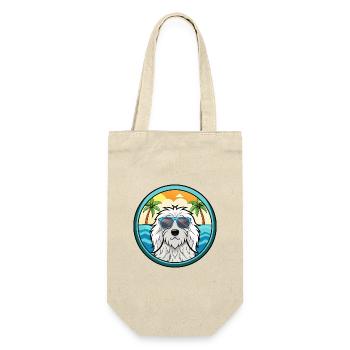 Komondor Hunderasse Cartoon Sonnenbrille Strand - Geschenkbeutel für Flaschen - Natur - Vorne