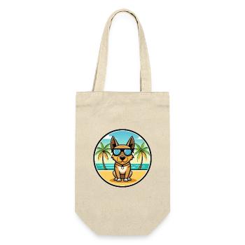 Lancashire Heeler Hunderasse Cartoon Sonnenbrille Strand - Geschenkbeutel für Flaschen - Natur - Vorne
