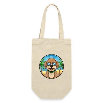 Lagotto Romagnolo Hunderasse Cartoon Sonnenbrille Strand - Geschenkbeutel für Flaschen - Natur - Vorne