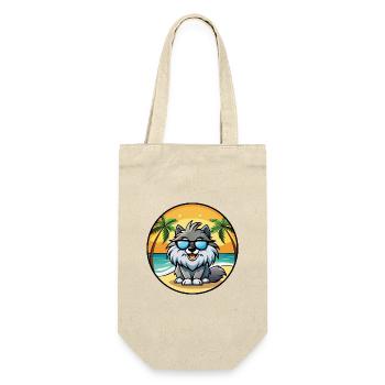 Keeshond Chien Race Dessin Animé Lunettes de Soleil Plage - Sac à bouteille - nature - Devant