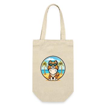 Berger anglais Chien Race Dessin Animé Lunettes De Soleil Plage - Sac à bouteille - nature - Devant