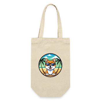 Hokkaido Hunderasse Cartoon Sonnenbrille Strand - Geschenkbeutel für Flaschen - Natur - Vorne
