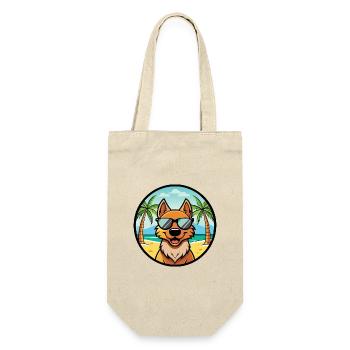 Frisian Pointing Dog Breed Cartoon Sunglass Beach - Gift Bag for Bottles - nature - Front