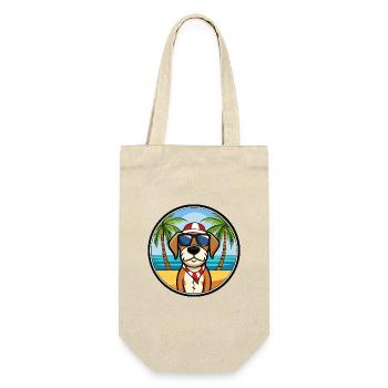 Französische Tricolor Hound Rasse Cartoon Sonnenbrille - Geschenkbeutel für Flaschen - Natur - Vorne