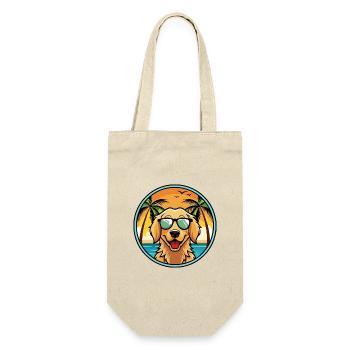 Flat Coated Retriever Dog Breed Cartoon Sunglasses - Gift Bag for Bottles - nature - Front