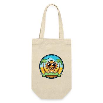 Dunker Hunderasse Cartoon Sonnenbrille Strand - Geschenkbeutel für Flaschen - Natur - Vorne