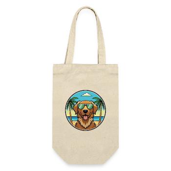 Chesapeake Bay Retriever Hunderasse Cartoon Beach - Geschenkbeutel für Flaschen - Natur - Vorne