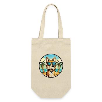 Cesky Fousek Hunderasse Cartoon Sonnenbrille Strand - Geschenkbeutel für Flaschen - Natur - Vorne