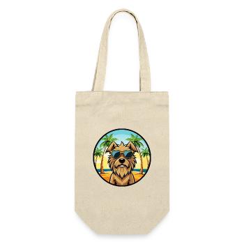 Briard Hunderasse Cartoon Sonnenbrille Strand - Geschenkbeutel für Flaschen - Natur - Vorne