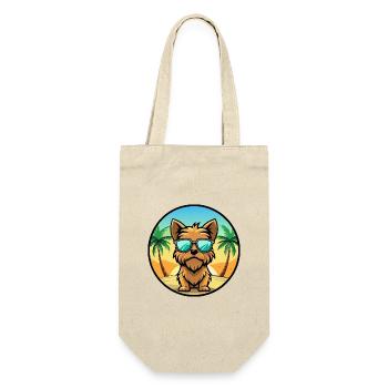 Brüsseler Griffon Hunderasse Cartoon Sonnenbrille Strand - Geschenkbeutel für Flaschen - Natur - Vorne
