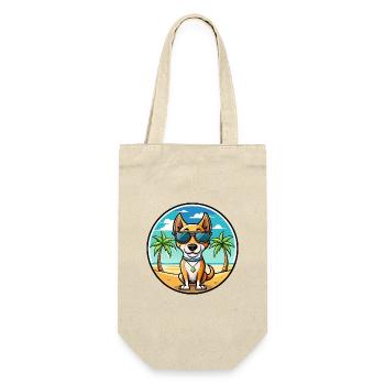Brasilianischer Terrier Hunderasse Cartoon Sonnenbrille Strand - Geschenkbeutel für Flaschen - Natur - Vorne