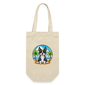 Appenzeller Sennenhund Hunderasse Cartoon Beach - Geschenkbeutel für Flaschen - Natur - Vorne