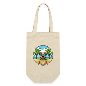 Black Mouth Cur Dog Breed Cartoon Sunglasses Beach - Gift Bag for Bottles - nature - Front