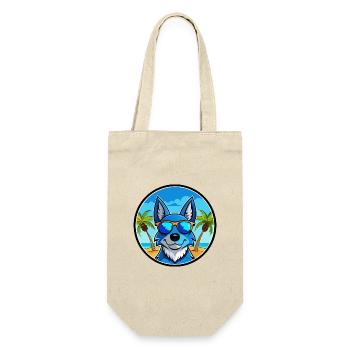 Blue Heeler Hunderasse Cartoon Sonnenbrille Strand - Geschenkbeutel für Flaschen - Natur - Vorne