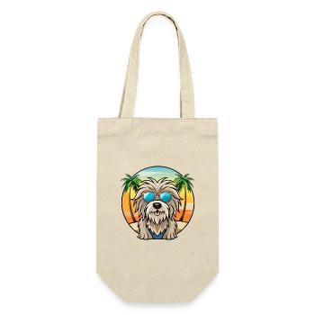 Bergamasco Chien de berger Race Dessin animé Lunettes de soleil Plage - Sac à bouteille - nature - Devant