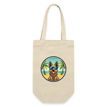 Australian Cattle Dog Rasse Cartoon Sonnenbrille Strand - Geschenkbeutel für Flaschen - Natur - Vorne