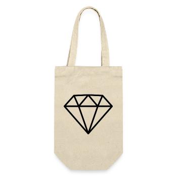 Diamant - Geschenkbeutel für Flaschen - Natur - Vorne